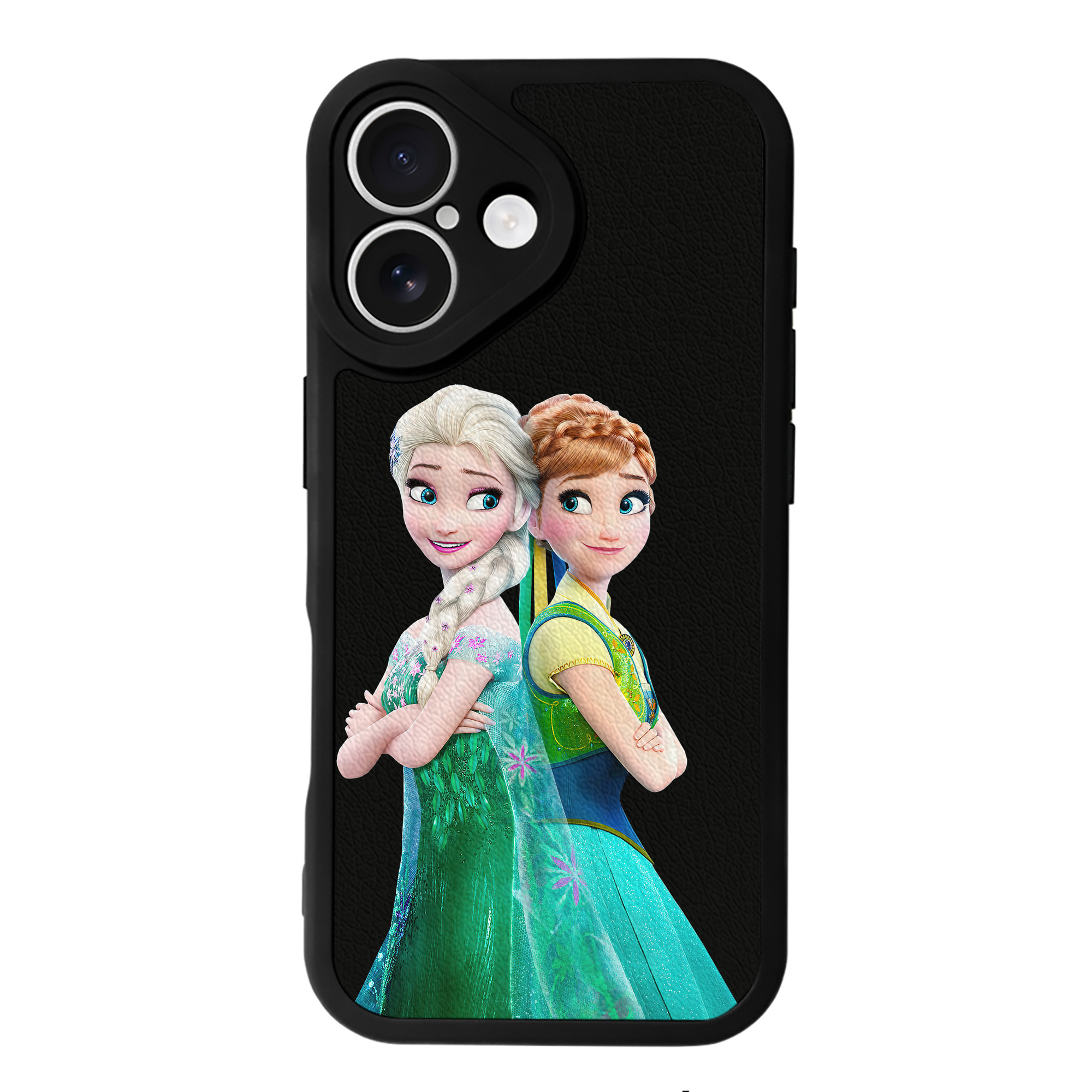 （画像用） アナと雪の女王 アンナ エルサ Frozen Anna Elsa 【iPhone 16シリーズ対応】シリコンスマホケース（レザー調） 材質：シリコン